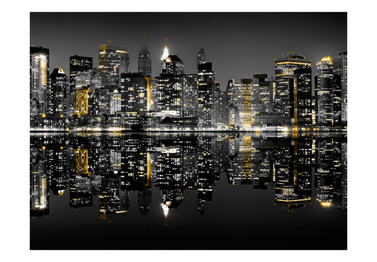 Photo Wallpaper Gold and silver - NYC 61558 additionalImage 1