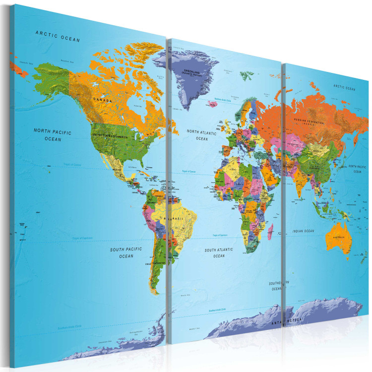 Canvas Print World Map: Colourful Note 94558 additionalImage 2
