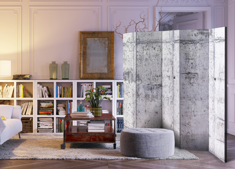 Room Divider Concrete Wall II - urban texture of light gray concrete 95458 additionalImage 2