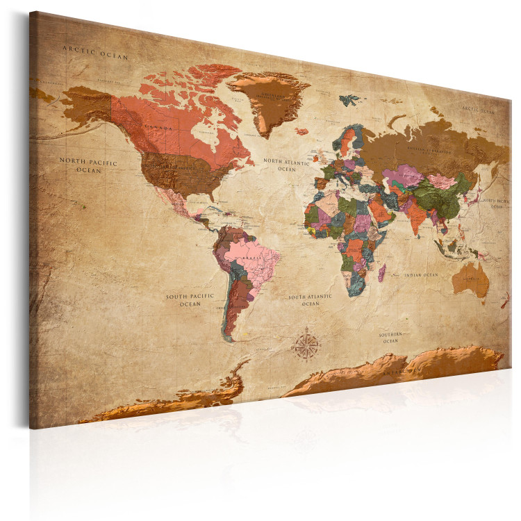 Canvas Print World Map: Brown Elegance 96058 additionalImage 2