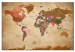 Canvas Print World Map: Brown Elegance 96058