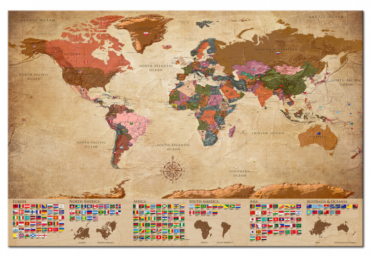 Decorative Pinboard World Map: Retro Mood [Cork Map] 98058 additionalImage 2