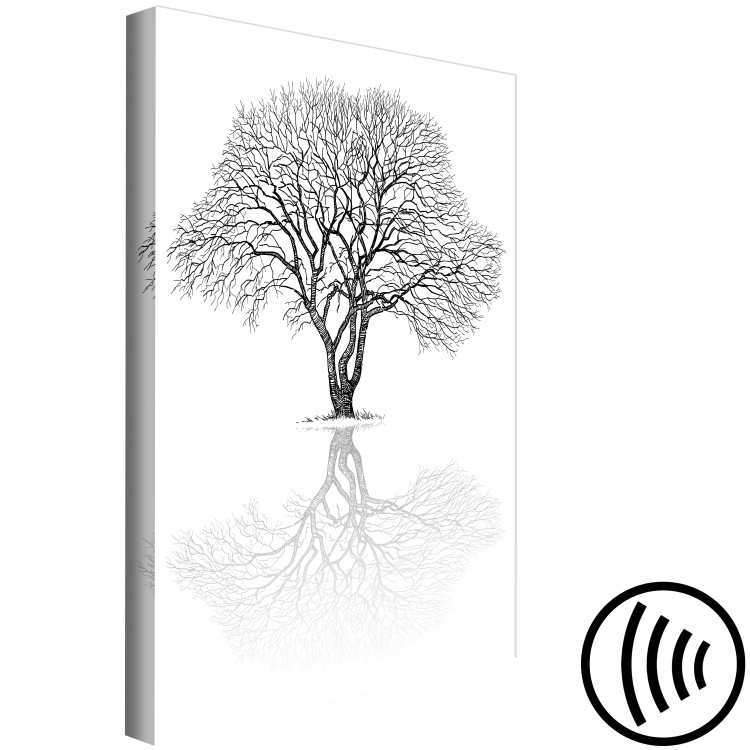 Canvas Art Print Masterpiece of Nature (1-part) - Reflection of Tree in Black and White Landscape 115068 additionalImage 6