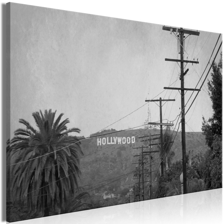 Canvas Print Hollywood Mountain Photography (1-part) - Black and White City USA 116368 additionalImage 2