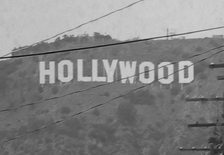Canvas Print Hollywood Mountain Photography (1-part) - Black and White City USA 116368 additionalImage 4