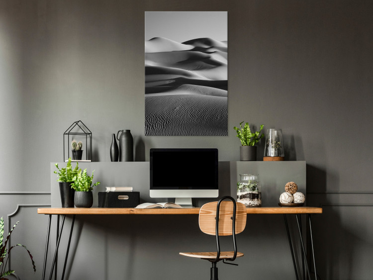 Canvas Art Print Layers of the desert - black and white, minimalistic landscape 116468 additionalImage 3