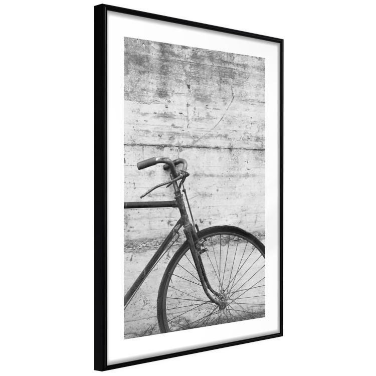 Poster Bike and Concrete - black and white composition with a retro-style bicycle 116968 additionalImage 11