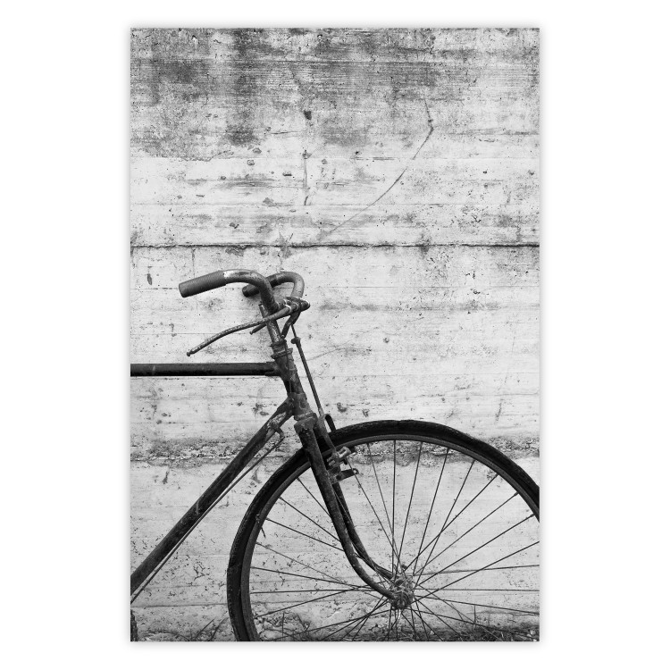 Poster Bike and Concrete - black and white composition with a retro-style bicycle 116968