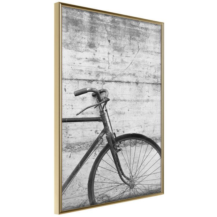 Poster Bike and Concrete - black and white composition with a retro-style bicycle 116968 additionalImage 14