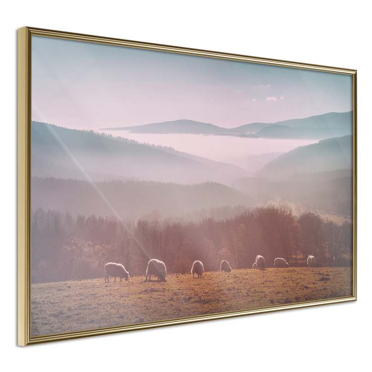 Poster Flock of Sheep - grazing animals against a picturesque mountain landscape 117468 additionalImage 12