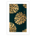 Wall Poster Golden Luxury Leaves - glamorous composition in emerald background and plants 117568 additionalThumb 16
