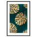 Wall Poster Golden Luxury Leaves - glamorous composition in emerald background and plants 117568 additionalThumb 20