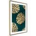 Wall Poster Golden Luxury Leaves - glamorous composition in emerald background and plants 117568 additionalThumb 6