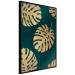 Wall Poster Golden Luxury Leaves - glamorous composition in emerald background and plants 117568 additionalThumb 10