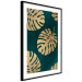 Wall Poster Golden Luxury Leaves - glamorous composition in emerald background and plants 117568 additionalThumb 11