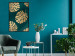 Wall Poster Golden Luxury Leaves - glamorous composition in emerald background and plants 117568 additionalThumb 3