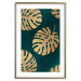 Wall Poster Golden Luxury Leaves - glamorous composition in emerald background and plants 117568 additionalThumb 15