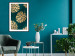 Wall Poster Golden Luxury Leaves - glamorous composition in emerald background and plants 117568 additionalThumb 4