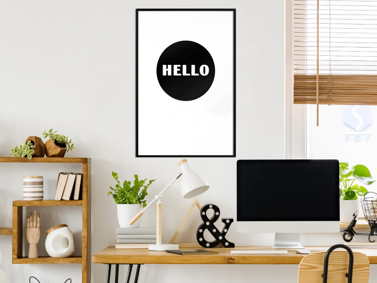 Poster Good Morning - black and white simple composition with a geometric figure 117768 additionalImage 6
