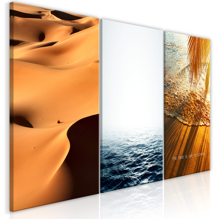 Canvas Print Holiday triptych - desert landscape and hot seaside beach 118468 additionalImage 2