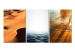 Canvas Print Holiday triptych - desert landscape and hot seaside beach 118468