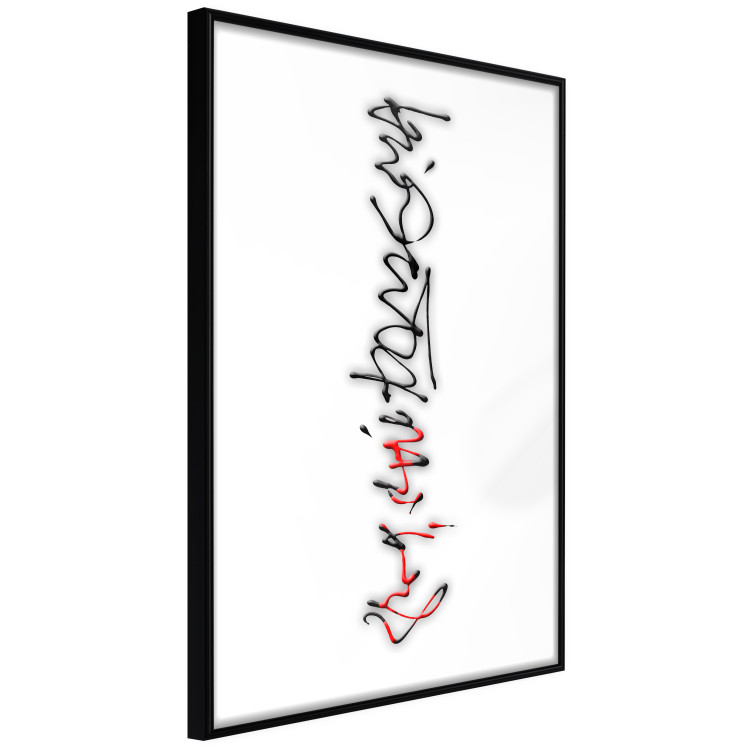 Poster Calligraphy - abstract composition with a vertical blurry inscription 120468 additionalImage 10