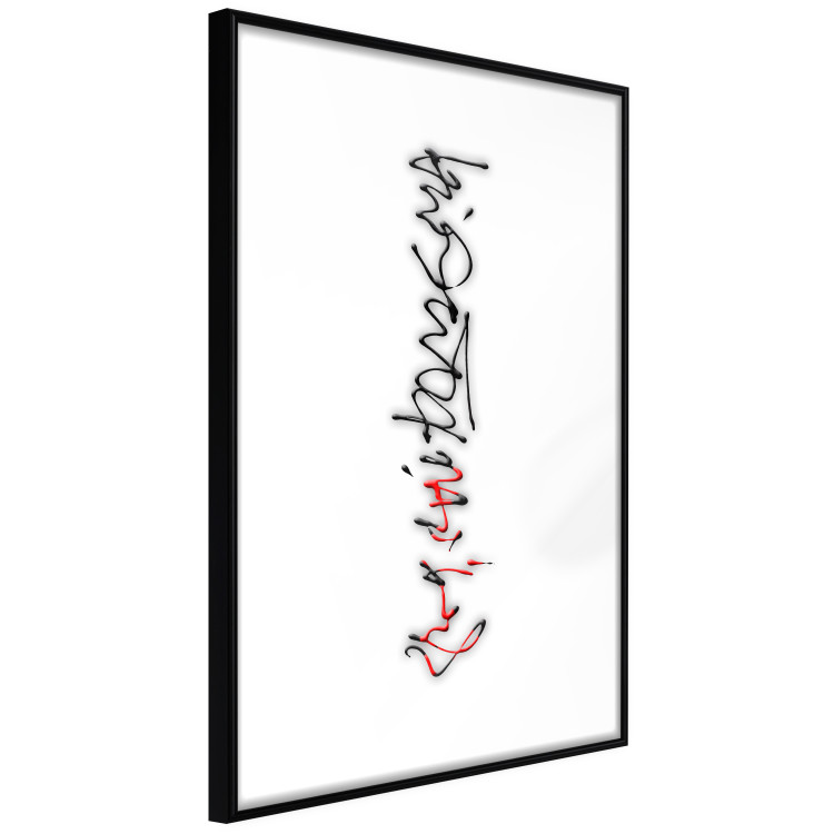 Poster Calligraphy - abstract composition with a vertical blurry inscription 120468 additionalImage 11
