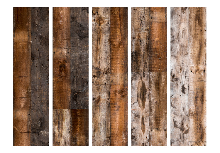 Room Separator Antique Wood II - texture of wooden planks with subtle knots 122968 additionalImage 3