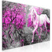 Canvas Print Pink horse in gallop - graphic with a running horse between the trees 123068 additionalThumb 2