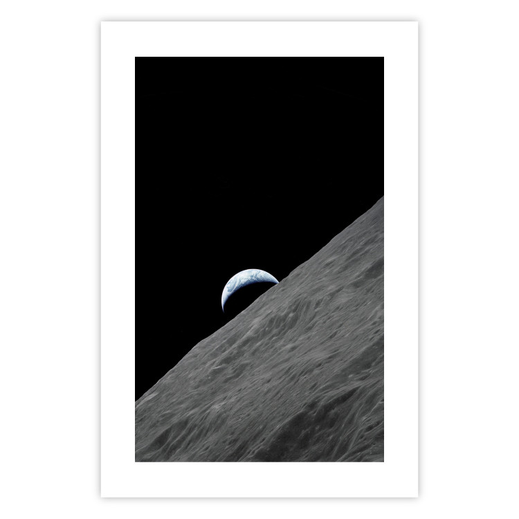 Poster Lonely Planet - moon texture with a view of a partial planet 123168 additionalImage 25