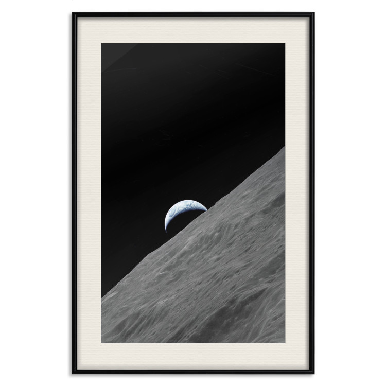 Poster Lonely Planet - moon texture with a view of a partial planet 123168 additionalImage 18