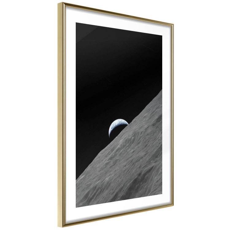 Poster Lonely Planet - moon texture with a view of a partial planet 123168 additionalImage 8