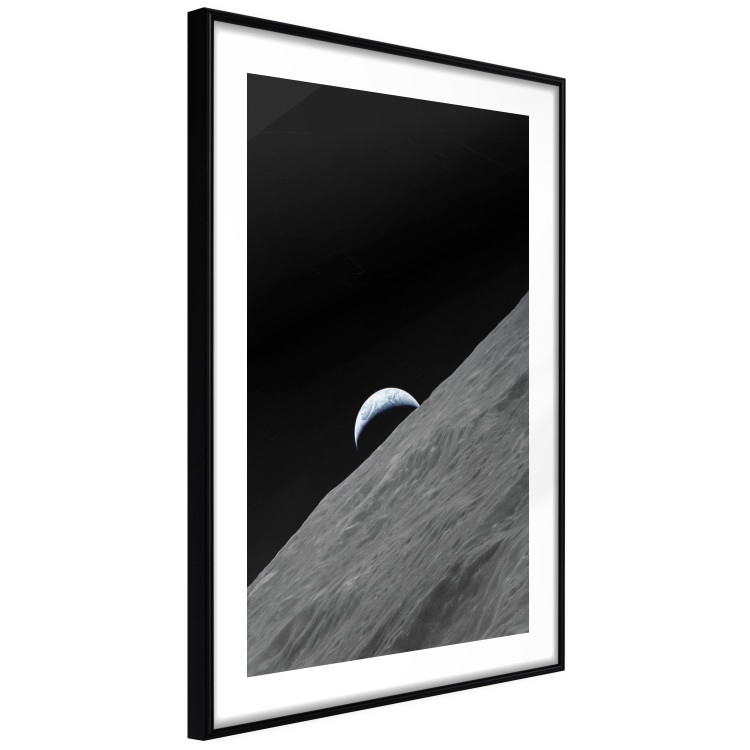 Poster Lonely Planet - moon texture with a view of a partial planet 123168 additionalImage 13