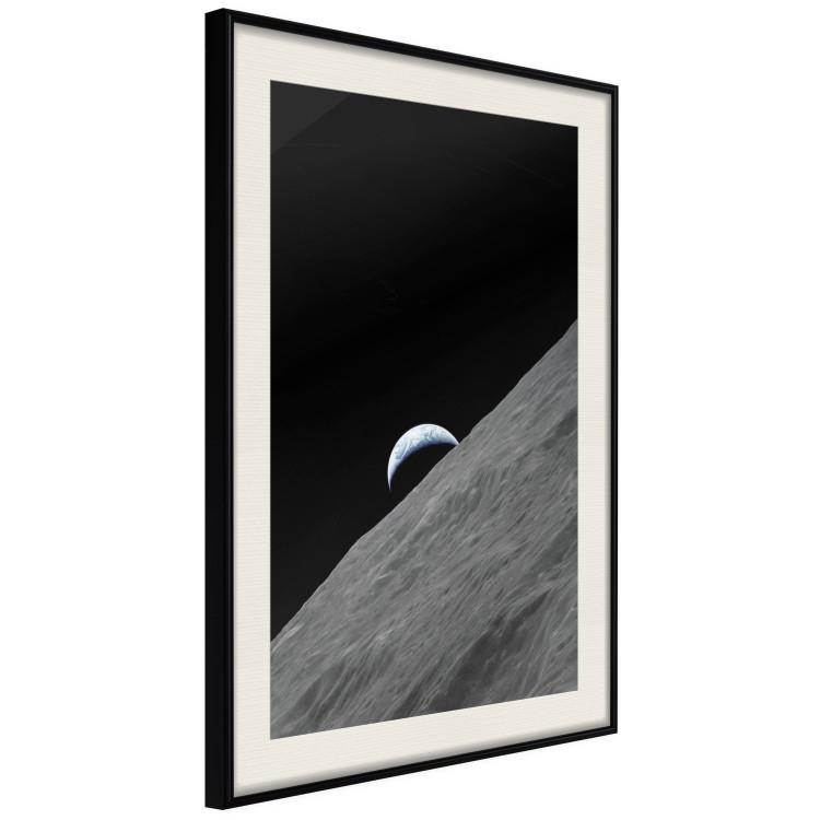 Poster Lonely Planet - moon texture with a view of a partial planet 123168 additionalImage 3