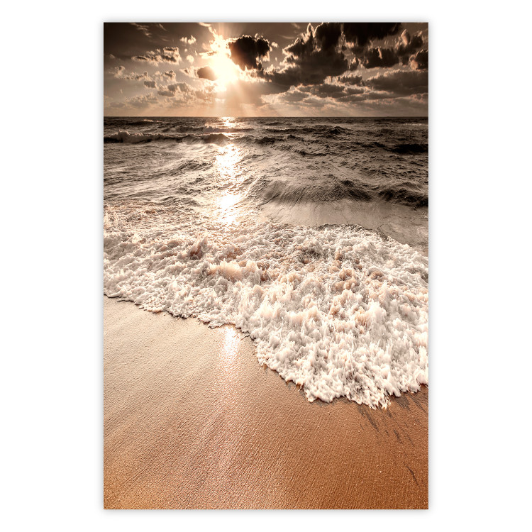 Poster Wave Space - beach and sea landscape against sunlight rays 123768