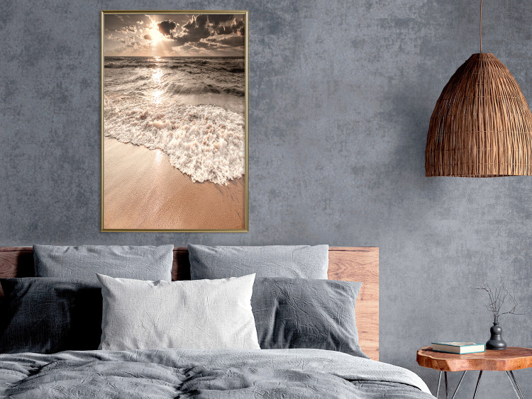 Poster Wave Space - beach and sea landscape against sunlight rays 123768 additionalImage 9