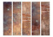 Folding Screen Rusty Plate II (5-piece) - irregular brown pattern 124068 additionalThumb 3