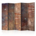 Folding Screen Rusty Plate II (5-piece) - irregular brown pattern 124068
