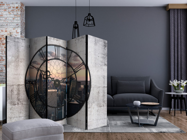 Folding Screen NYC Time Zone II (5-piece) - cityscape and skyscrapers view from the window 124268 additionalImage 4