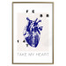 Poster Take My Heart - blue heart and black English text 125268 additionalThumb 16