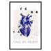 Poster Take My Heart - blue heart and black English text 125268 additionalThumb 18