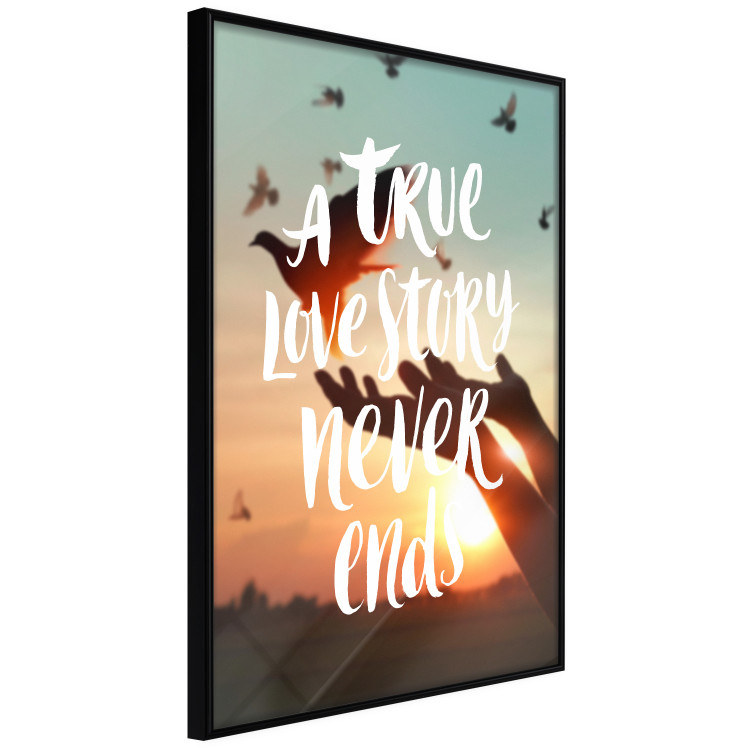 Wall Poster A True Love Story Never Ends - white English text on a nature background 125368 additionalImage 10
