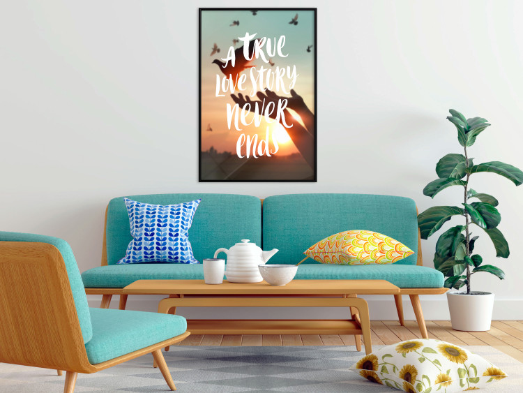 Wall Poster A True Love Story Never Ends - white English text on a nature background 125368 additionalImage 5