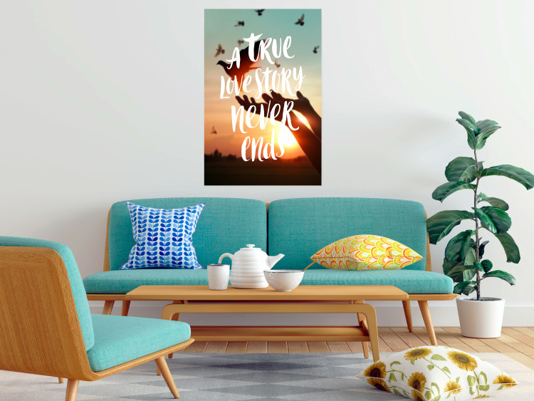 Wall Poster A True Love Story Never Ends - white English text on a nature background 125368 additionalImage 19