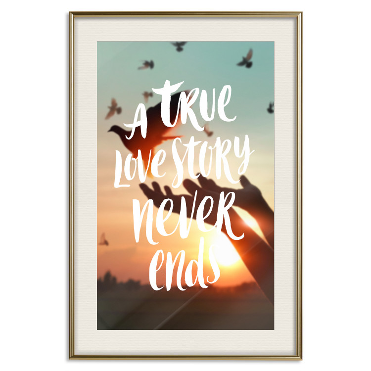 Wall Poster A True Love Story Never Ends - white English text on a nature background 125368 additionalImage 25