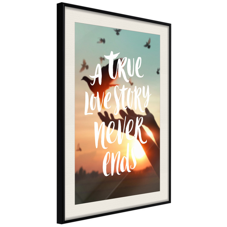 Wall Poster A True Love Story Never Ends - white English text on a nature background 125368 additionalImage 3