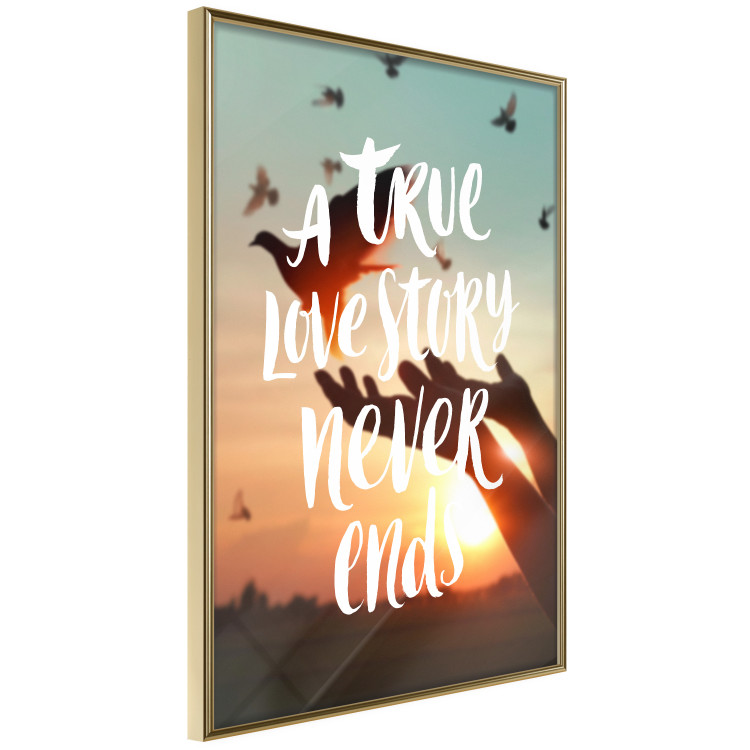 Wall Poster A True Love Story Never Ends - white English text on a nature background 125368 additionalImage 12