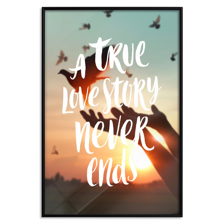 Wall Poster A True Love Story Never Ends - white English text on a nature background 125368 additionalImage 16