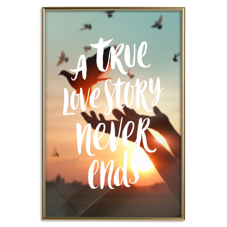 Wall Poster A True Love Story Never Ends - white English text on a nature background 125368 additionalImage 18