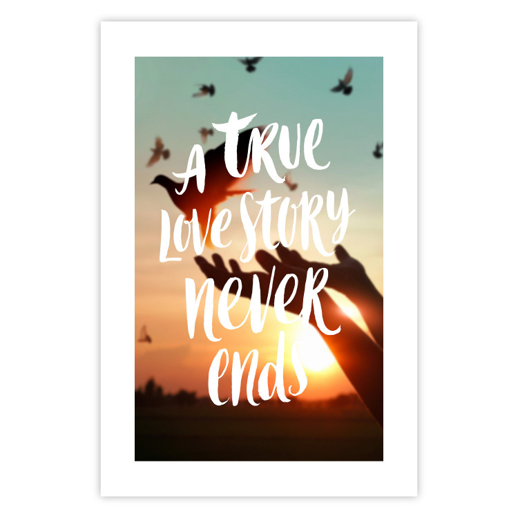 Wall Poster A True Love Story Never Ends - white English text on a nature background 125368 additionalImage 15